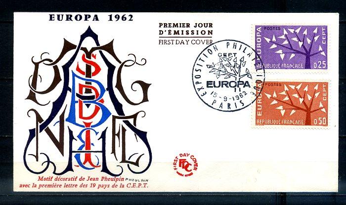 FRANSA 1962 EUROPA CEPT  FDC SÜPER (300414) 1
