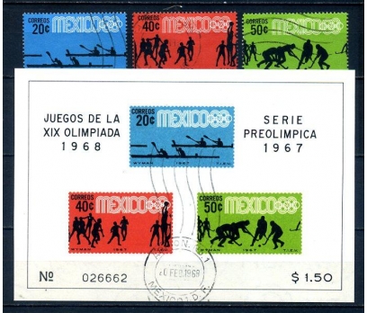 MEKSİKA DAMGALI 1967 OLİMPİYATLAR (040514) 3 2x