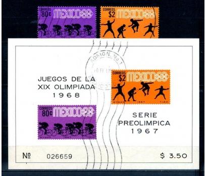 MEKSİKA DAMGALI 1967 OLİMPİYATLAR (040514) 4 2x