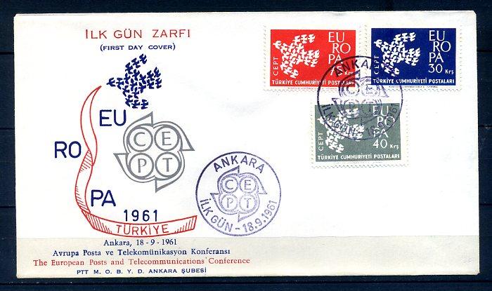 TÜRKİYE 1961 EUROPA CEPT  FDC SÜPER (300414) 1