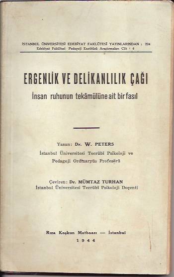 ERGENLİK VE DELİKANLILIK ÇAĞI-DR.W.PETERS-1944 1