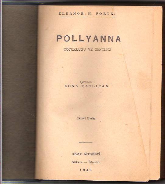 İLKSAHAF&POLLYANNA-E.H.PORTER-SONA TATLICAN-1948 1