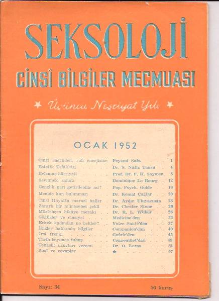 SEKSOLOJİ CİNSİ BİLGİLER MECMUASI-OCAK 1952 1