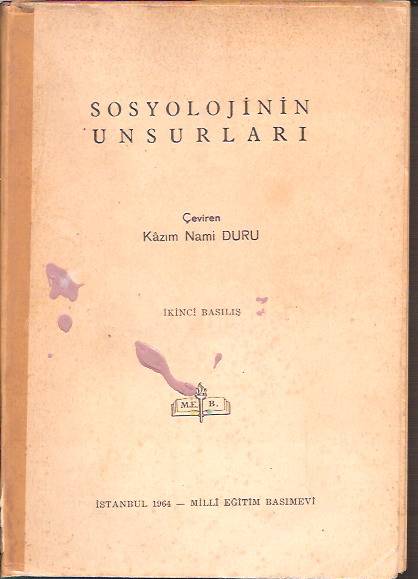 SOSYOLOJİNİN UNSURLARI-KAZIM NAMİ DURU-1964 1