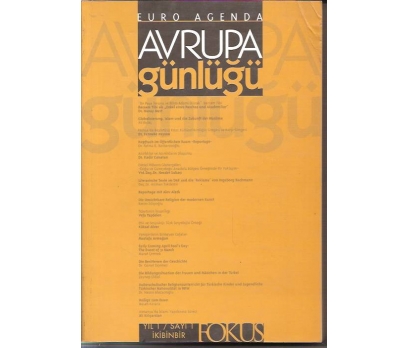 İLKSAHAF&AVRUPA GÜNLÜĞÜ-EURO AGENDA 1-2001