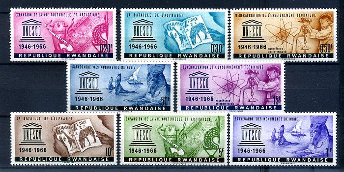 RUANDA ** 1966 UNESCO TAM SERİ (300814) 1