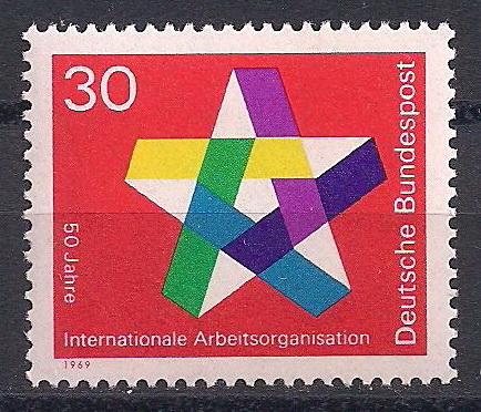 1969 Almanya I.L.O. 50. Yıl Damgasız** 1