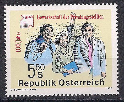 1992 Avusturya İşçiler Sendikası Damgasız** 1
