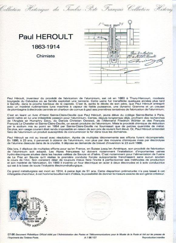 FRANSA 1986 HATIRA FÖYÜ PAUL HEROULT (120315) 1