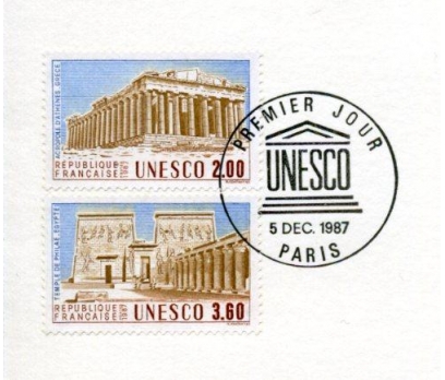 FRANSA 1987 HATIRA FÖYÜ UNESCO SÜPER (120315) 2 2x