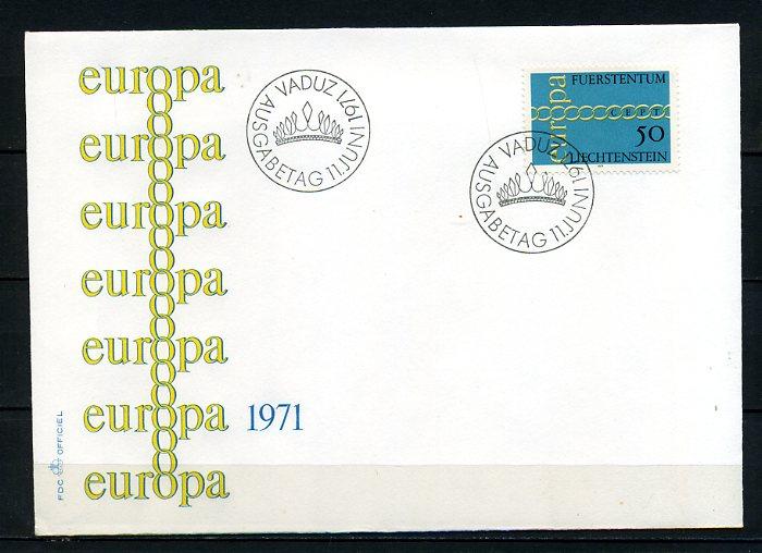 LİECHTENSTEİN 1971 EUROPA CEPT FDC SÜPER (240415) 1