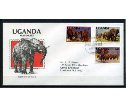 UGANDA FDC 1983 FİLLER SÜPER (070515)