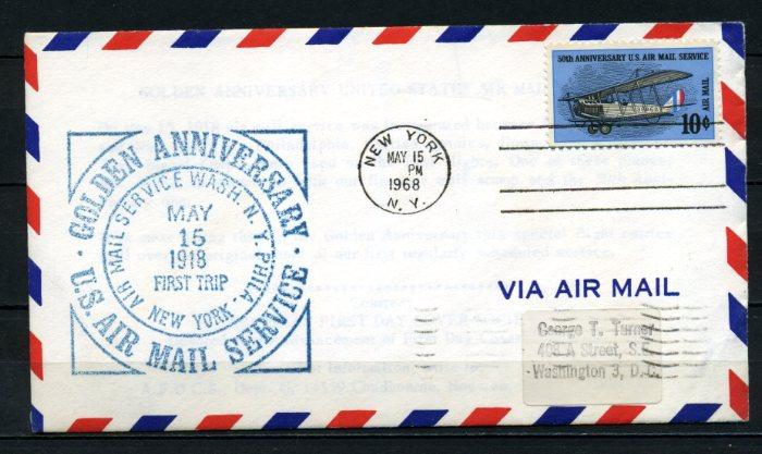 ABD 1968 Ö.D.  U.S.AIRMAIL 50.YIL SÜPER (150515) 1