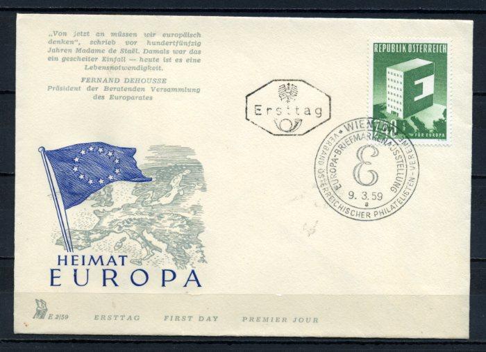 AVUSTURYA FDC 1959 EUROPA CEPT SÜPER (100515) 1