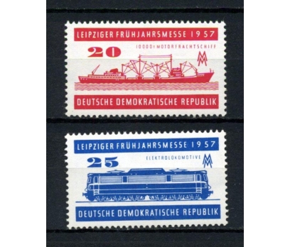 DDR ** 1957 LEİPZİG F. GEMİ & TREN TAM S.(130515) 1 2x