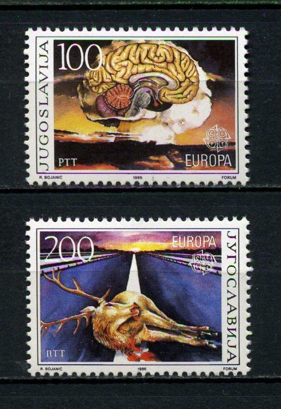 YUGOSLAVYA ** 1986 EUROPA CEPT TAM SERİ (220615) 1