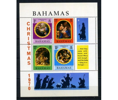 BAHAMA ** 1970 CHRISTMAS BLOK (140715) 1 2x
