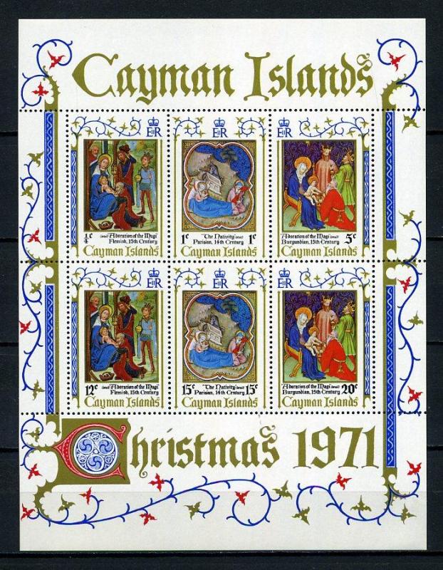 CAYMAN AD. ** 1971 CHRISTMAS BLOK (150715) 1