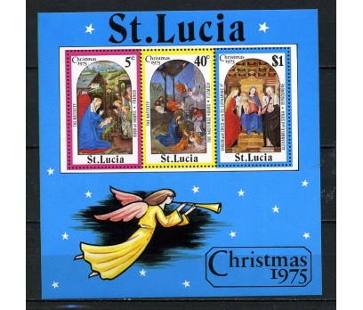 ST.LUCİA ** 1975 CHRISTMAS  BLOK (160715) 1 2x