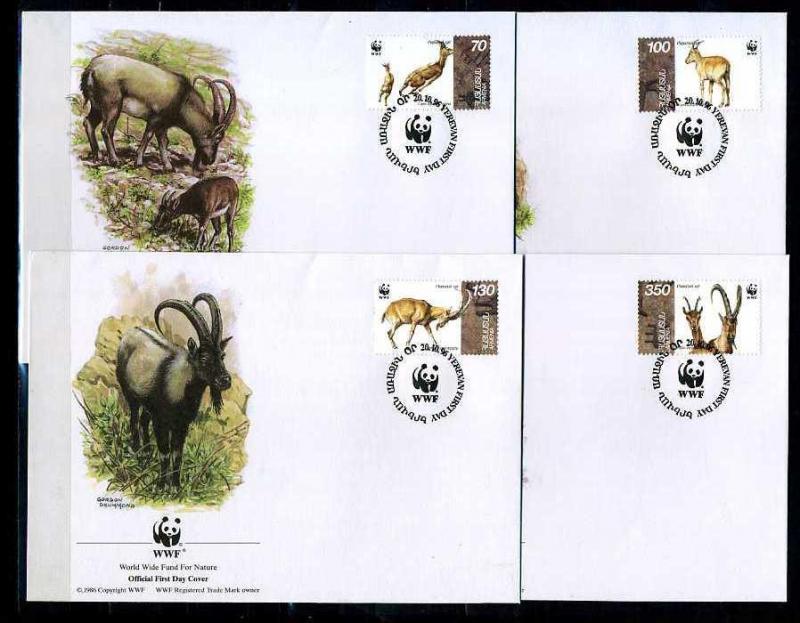 ERMENİSTAN1996 FDC WWF DAĞ KEÇİLERİ 4 ZARF(080915) 1
