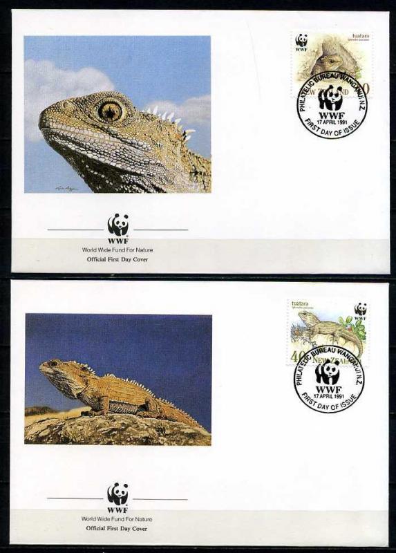 Y.ZELANDA 1991 FDC WWF TUATARALAR 4 ZARF (040915) 2