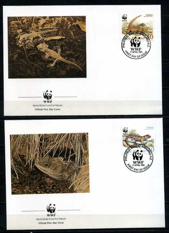 Y.ZELANDA 1991 FDC WWF TUATARALAR 4 ZARF (040915) 3