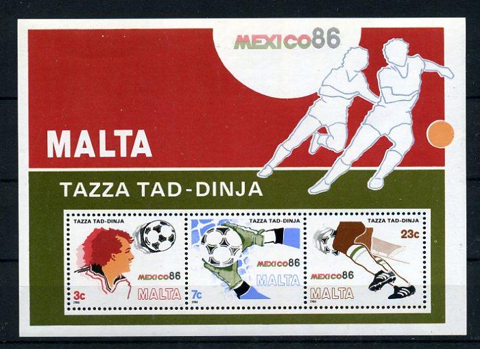 MALTA ** 1986 FUTBOL & MEKSİKA 86 BLOK SÜPER (006) 1