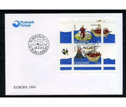 FAROE AD. 1994 FDC EUROPA CEPT BLOK SÜPER (008)