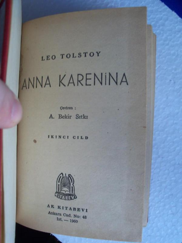 ANNA KARENİNA Leo Tolstoy AK KİTABEVİ YAY. 2