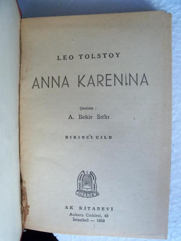 ANNA KARENİNA Leo Tolstoy AK KİTABEVİ YAY. 3