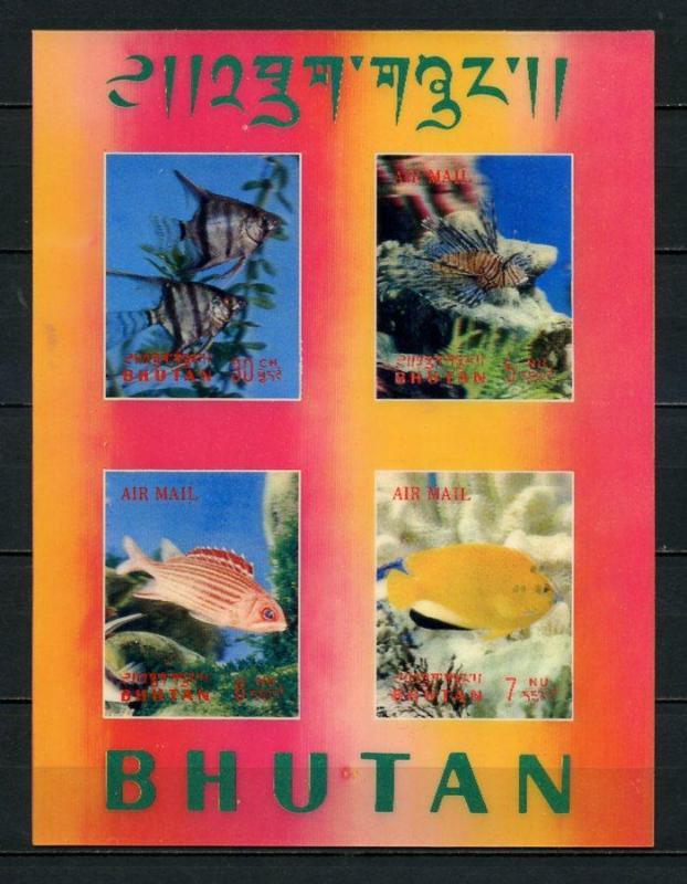 BHUTAN ** 1969 BALIKLAR 3 BOYUTLU BLOK SÜPER (012) 1