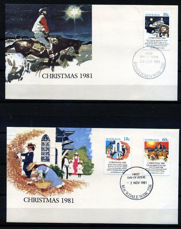 AVUSTRALYA FDC 1981 CHRISTMAS TAM SERİ  (AV-5) 1