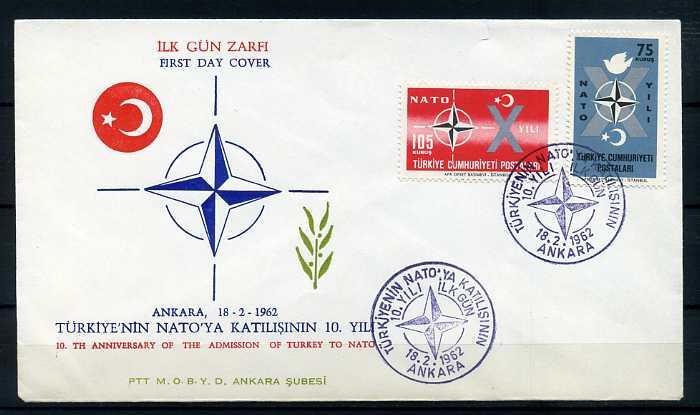 CUMH.FDC  1962 NATO'DA 10.YIL SÜPER 1