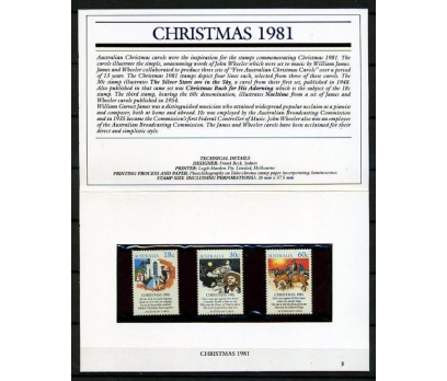 AVUSTRALYA PP & FDC 1981 CHRISTMAS SÜPER (AV-5) 3 2x