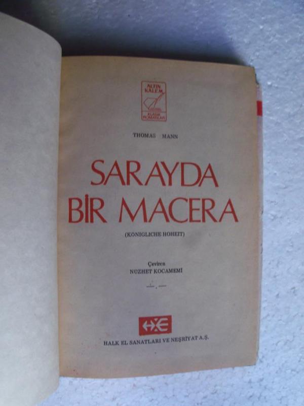 SARAYDA BİR MACERA Thomas Mann HALK EL SANATLARI Y 3