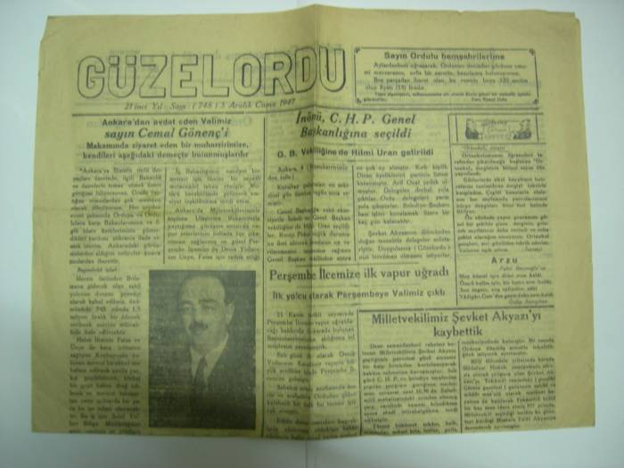 D&K-GÜZELORDU GAZETESİ. 5 ARALIK 1947 CUMA 1