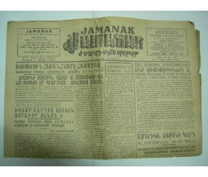 D&K-ERMENİCE GAZETE JAMANAK 9 ŞUBAT 1950