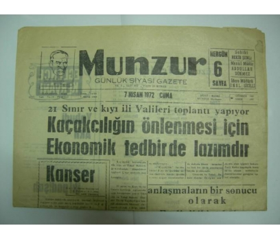 D&K-MUNZUR GAZETESİ 7 NİSAN 1972 CUMA.