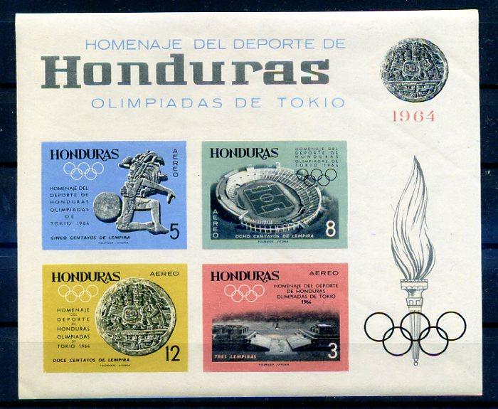HONDURAS  ** 1964 TOKYO OLİMPİYAT BLOK SÜPER(18-3) 1