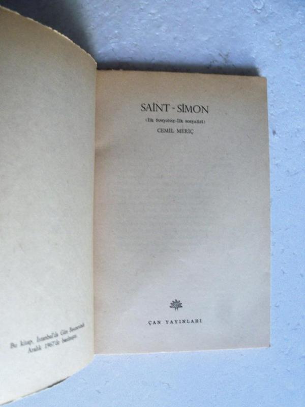 Saint-Simon İlk Sosyolog, İlk Sosyalis CEMİL MERİÇ 3