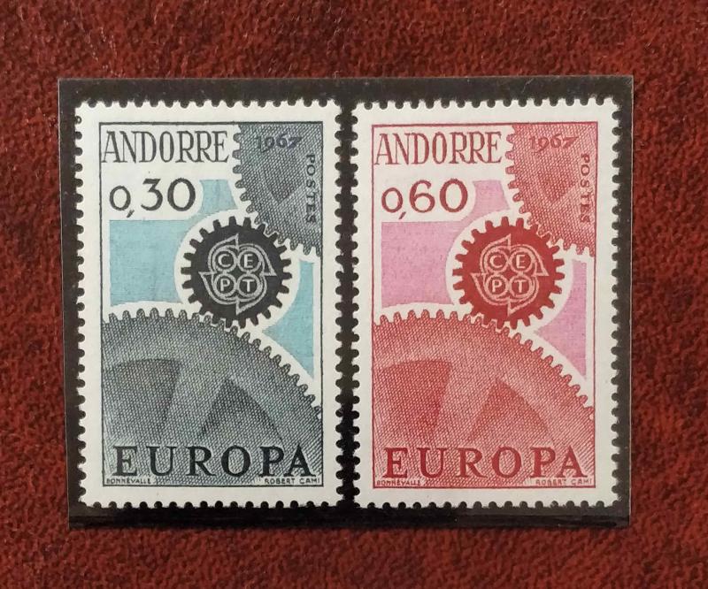 1967 ANDORRA (FRANSA)  EUROPA-CEPT TAM SERİ  (MNH) 1