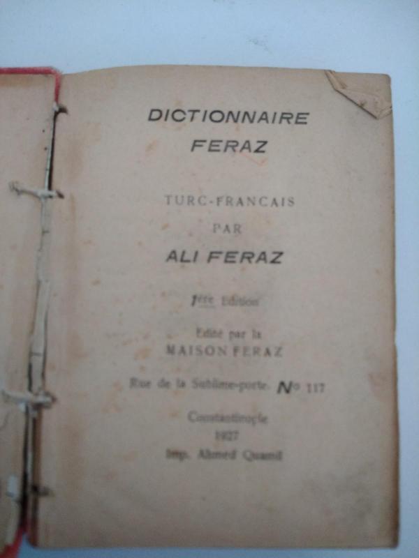 Osmanlıca - Fransızca Feraz Lügat (1927) 3