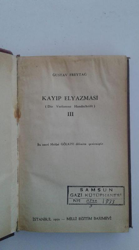 KAYIP ELYAZMASI III [3] GUSTAV FREYTAG 1