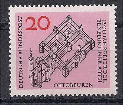 1964 Almanya Ottobeuren Manastırı Damgasız** 1 2x