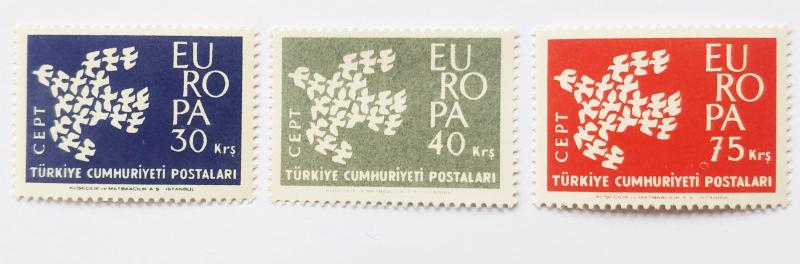 1961 TÜRKİYE  EUROPA-CEPT TAM SERİ  (MNH) 1