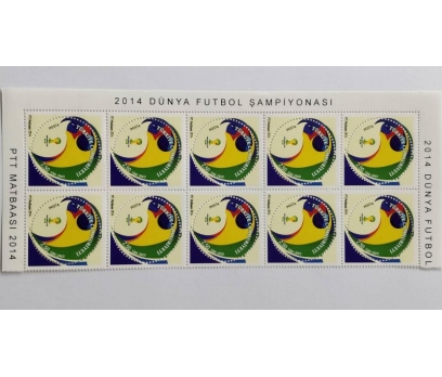 2014 FIFA DÜNYA KUPASI 10 LU BL. Toplat. s. (MNH) 5 2x