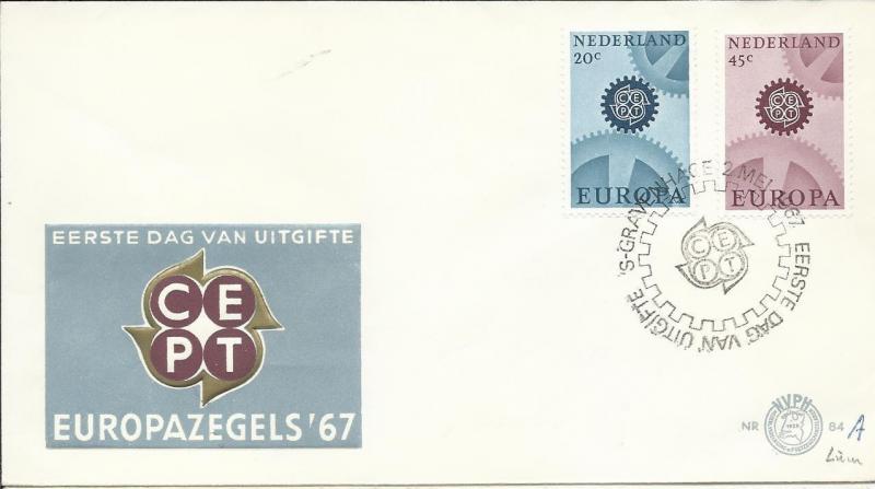 HOLLANDA 1967 AVRUPA CEPT FDC 1