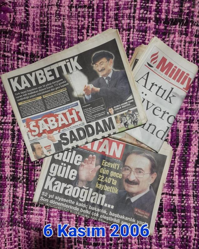 Karaoğlan Bülent Ecevit' vefatı gazete lotu 3 adet 1