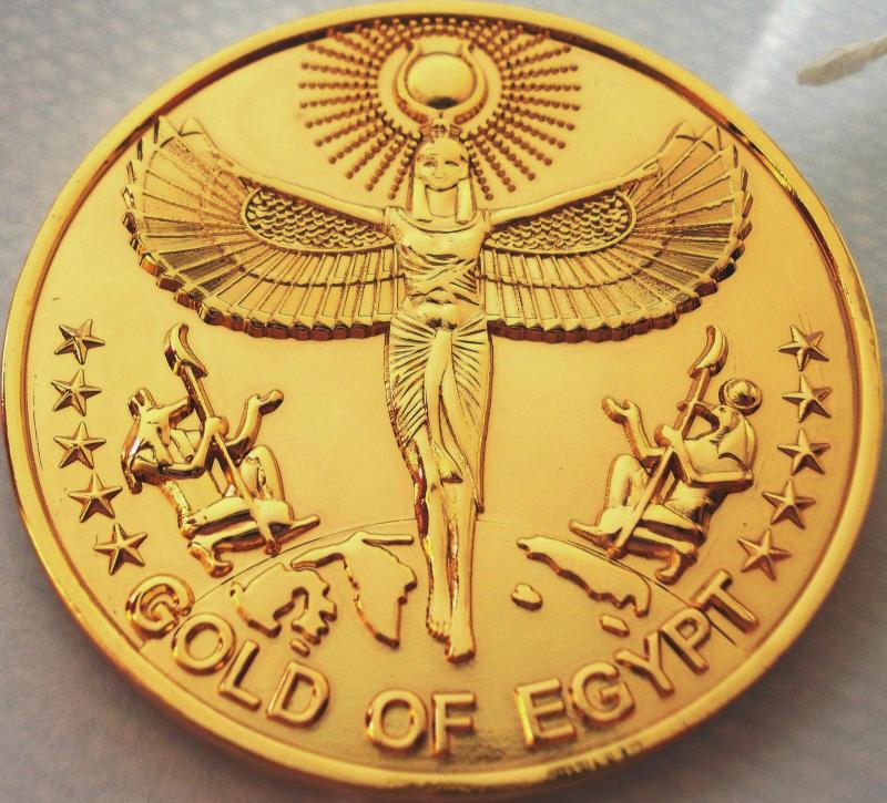 Mısır Altın Kaplama Hatıra Madalyon-Para Muhteşem 2