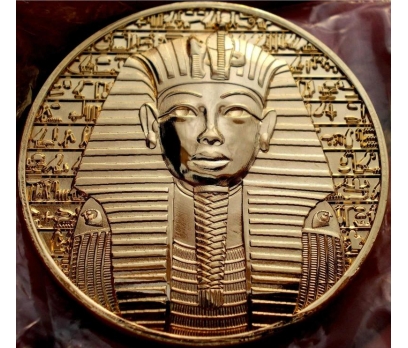 Mısır Altın Kaplama Hatıra Madalyon-Para Muhteşem 1 2x